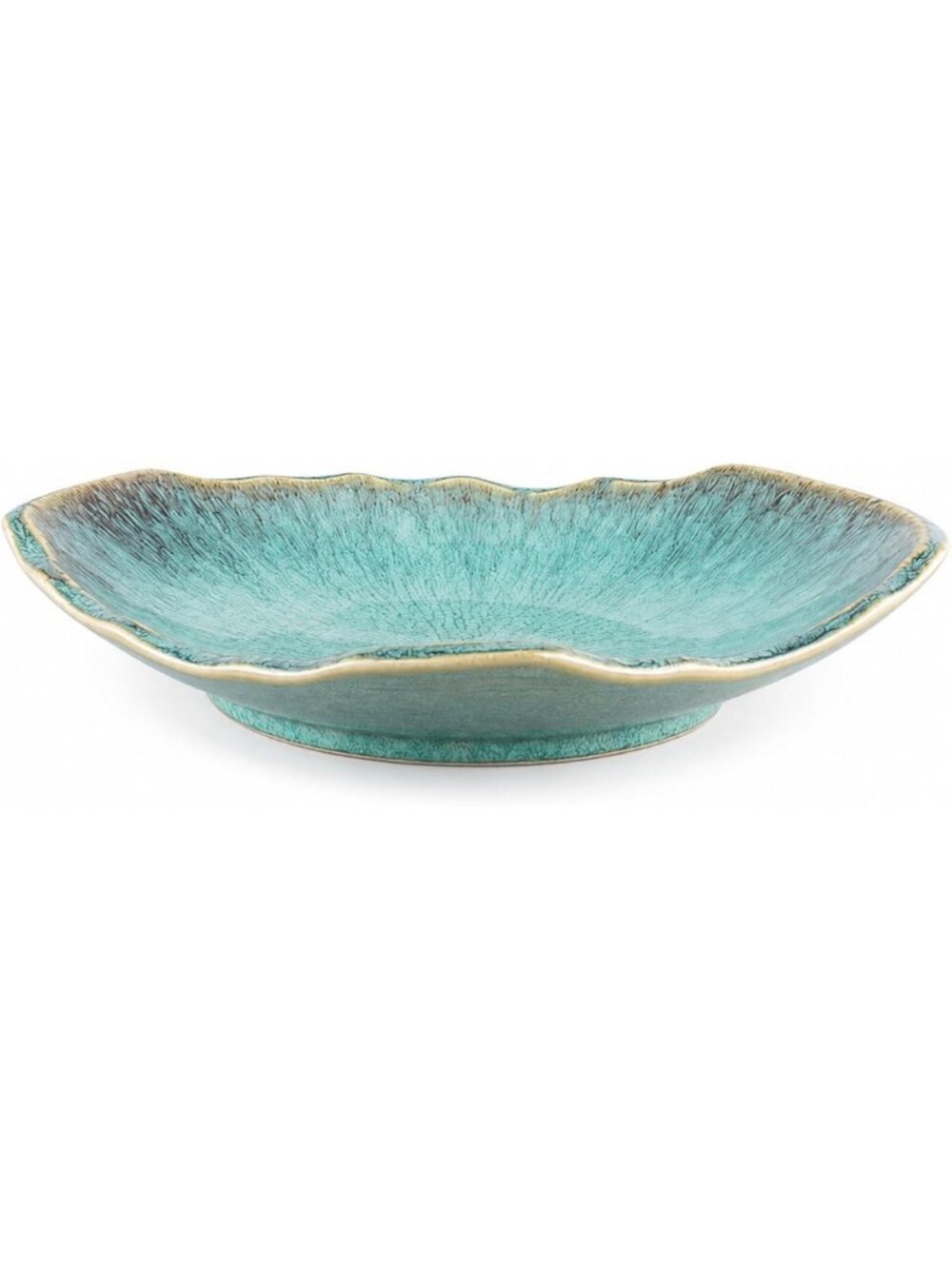 12-Inch Green Ceramic Decorative Bowl - Versatile Fruit, Candy, Key & Trinket